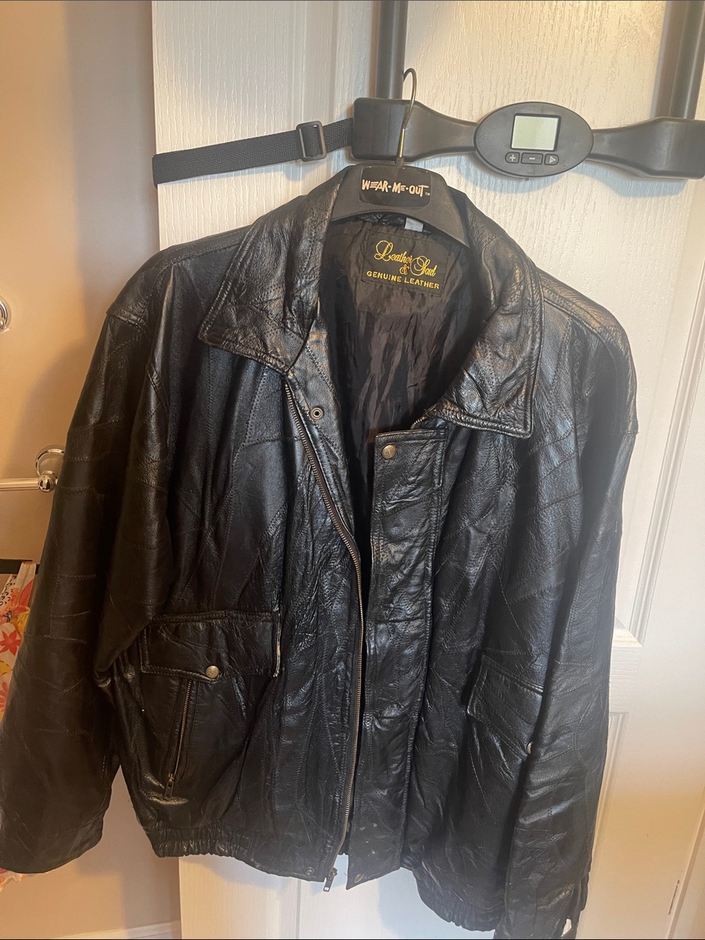 Genuine Leather Black Bomber Jacket